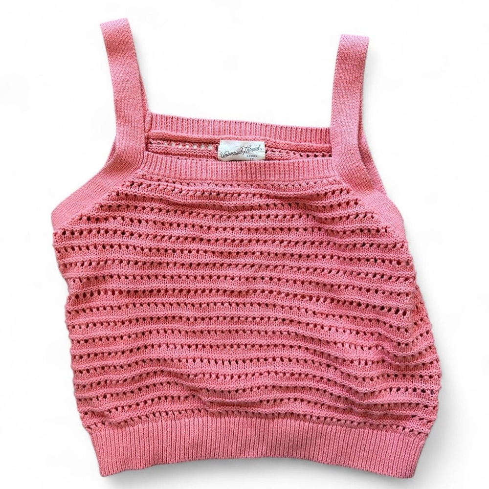 Universal Thread Pink Crochet Knit Tank Top